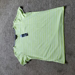 Jones New York Green and White Striped T-Shirt - NWT